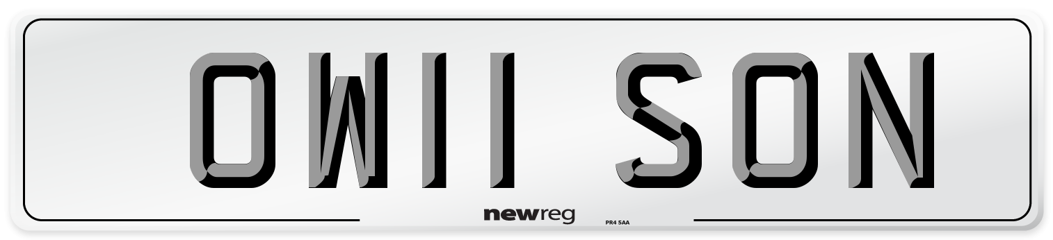 OW11 SON Number Plate from New Reg